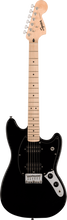 Charger l'image dans la galerie, Fender Limited Edition Squier Sonic Mustang HH short scale electric guitar black with maple neck and dual humbuckers