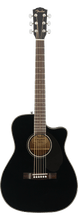 Charger l'image dans la galerie, Fender CC-60SCE Concert Cutaway Acoustic Electric Guitar, Walnut Fingerboard, Black - See Description