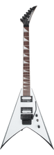 Load image into Gallery viewer, White Jackson JS Series King V electric guitar with amaranth fingerboard and black bevels