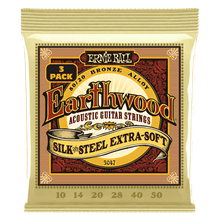 Load image into Gallery viewer, ERNIE BALL 2047 EARTHWOOD SILK & STEEL EXTRA SOFT 80/20 BRONZE ACOUSTIC GUITAR STRINGS - 10-50 GAUGE