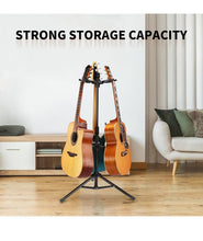 Load image into Gallery viewer, GUITTO Triple Guitar Stand Floor Stand Universal for Acoustic Electric Guitars Bass Banjos Folding Multi Guitar Stands GGS-06T