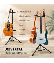Load image into Gallery viewer, GUITTO Triple Guitar Stand Floor Stand Universal for Acoustic Electric Guitars Bass Banjos Folding Multi Guitar Stands GGS-06T
