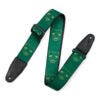 Charger l'image dans la galerie, Levy’s 2-Inch Wide Polyester Guitar Strap with Green & Mustard Scanned Skull Motif - MPD2-113