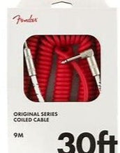 Load image into Gallery viewer, FENDER FIESTA RED 30 FOOT ORIGINAL SERIES COIL INSTRUMENT CABLE
