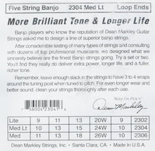 Load image into Gallery viewer, Dean Markley Banjo 5-String, 2304, Medium Light