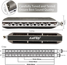 Charger l'image dans la galerie, East top Chromatic Harmonica 12-Hole 48 Tones Key of C Forerunner Harmonica-(8158806245631)