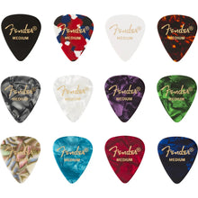 Load image into Gallery viewer, Fender Celluloid Medley Picks - Medium, 351 Shape, 12 Packs-(8268444303615)