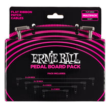 Load image into Gallery viewer, Ernie Ball P06224 Flat Ribbon Pedalboard Patch Cable - Right Angle to Right Angle - Multi Pack Black-(8286503436543)
