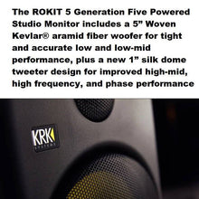 Charger l'image dans la galerie, KRK RP5-G5 Rokit Generation 5 Active Studio Monitors - 5" (NEW!) with Protective Speaker Grilles