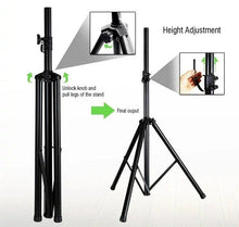 Load image into Gallery viewer, Heavy Duty Tripod Speaker Stand with Speaker Mounting Plate