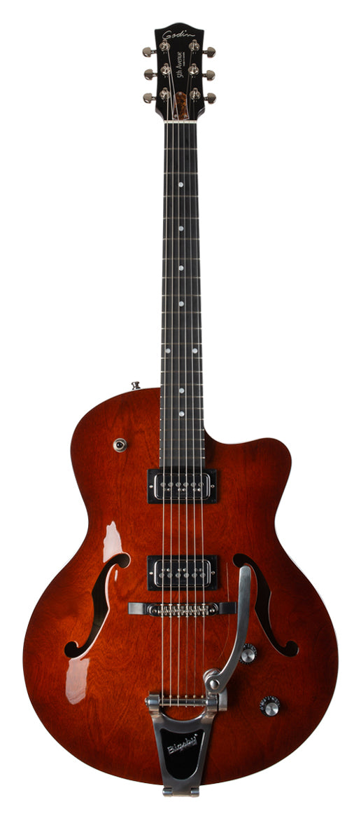 Godin 047819 / 050970 5th Avenue Uptown T-Armond Havana Burst Acoustic Electric MADE In Canada