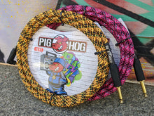 Load image into Gallery viewer, Pig Hog Orange Graffiti - 10FT Right Angle Instrument Cable
