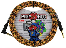 Load image into Gallery viewer, Pig Hog Orange Graffiti - 10FT Right Angle Instrument Cable
