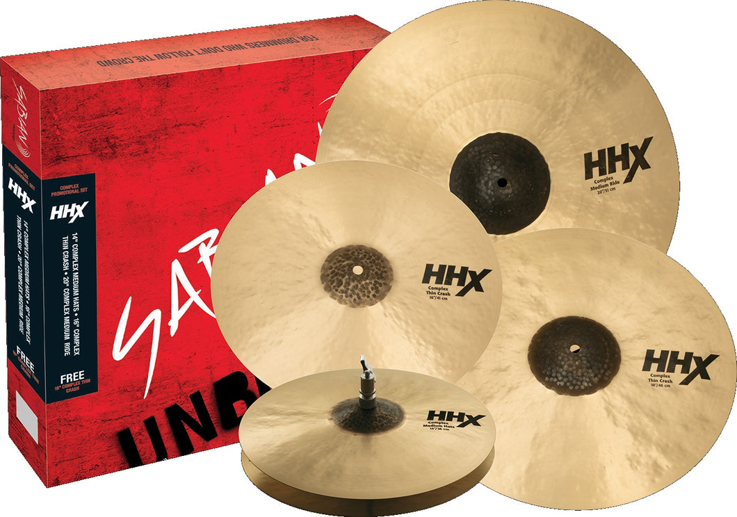 SABIAN 15005XCNP HHX Complex Promotional Set 4-Pack Cymbal Set Made In Canada