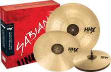 Load image into Gallery viewer, SABIAN 15005XCN HHX Complex 3-pack cymbal set with medium hats, thin crash, and medium ride cymbals