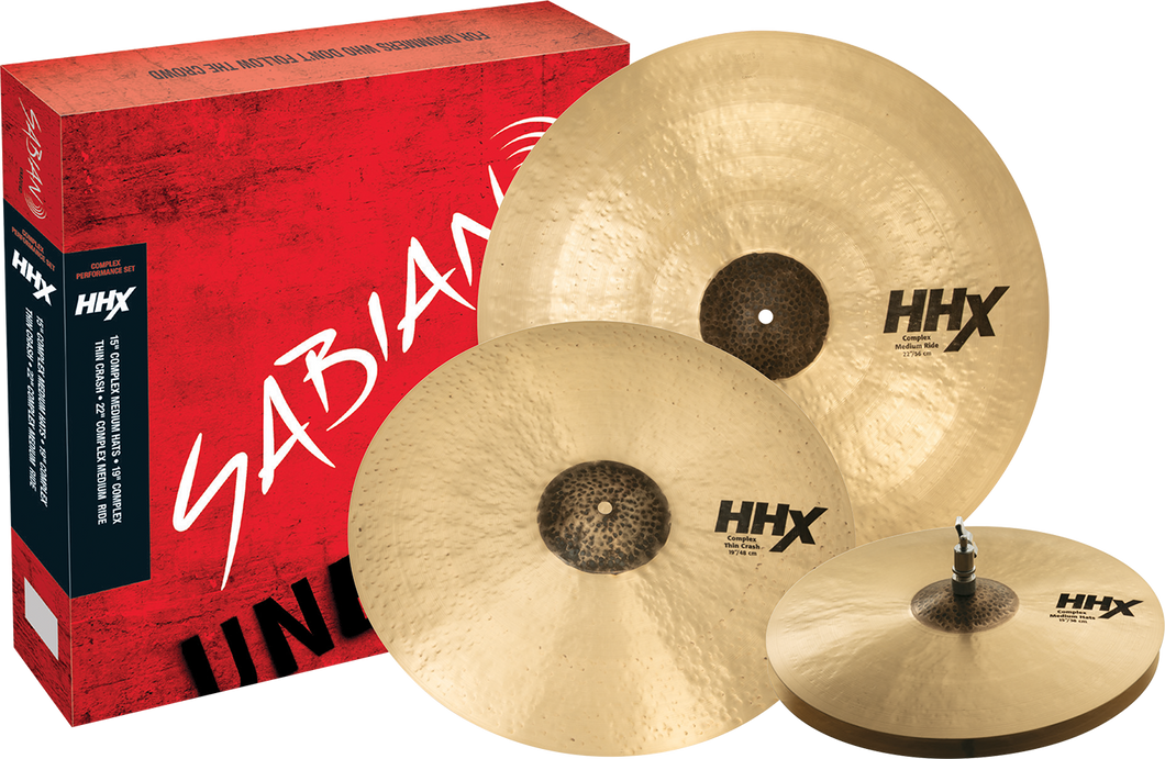 SABIAN 15005XCN HHX Complex Performance 3-Pack Cymbal Package Made In Canada