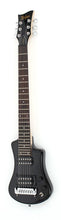 Load image into Gallery viewer, Hofner HOF-HCT-SH-DLX- BK-O Deluxe Shorty Electric Travel Guitar - Black - with Gig Bag