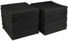 Load image into Gallery viewer, 6 pack black acoustic studio panel foam wedges for sound absorption and noise reduction