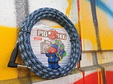 Charger l'image dans la galerie, Pig Hog Blue Graffiti - Câble d'instrument à angle droit de 20 pieds