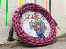 Load image into Gallery viewer, Pig Hog Pink Graffiti - 20FT Right Angle Instrument Cable