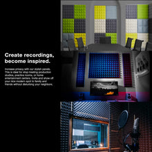 Load image into Gallery viewer, 6 Pack of Acoustic Studio Panel Foam Pyramid Wedges 2" X 12" X 12" Sound-Proofing, Sound Absorption