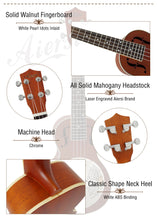 Load image into Gallery viewer, Aiersi 26 Inch Tenor Mahogany Resonator Ukulele with Case
