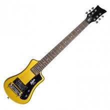 Load image into Gallery viewer, Hofner HOF-HCT-SH-GT-O Shorty Electric Travel Guitar - Gold Top - with Gig Bag