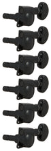 Load image into Gallery viewer, Grover 406BC6 Mini Locking Rotomatics with Round Button - Guitar Machine Heads, 6-in-Line, Bass Side (Left) - Black Chrome
