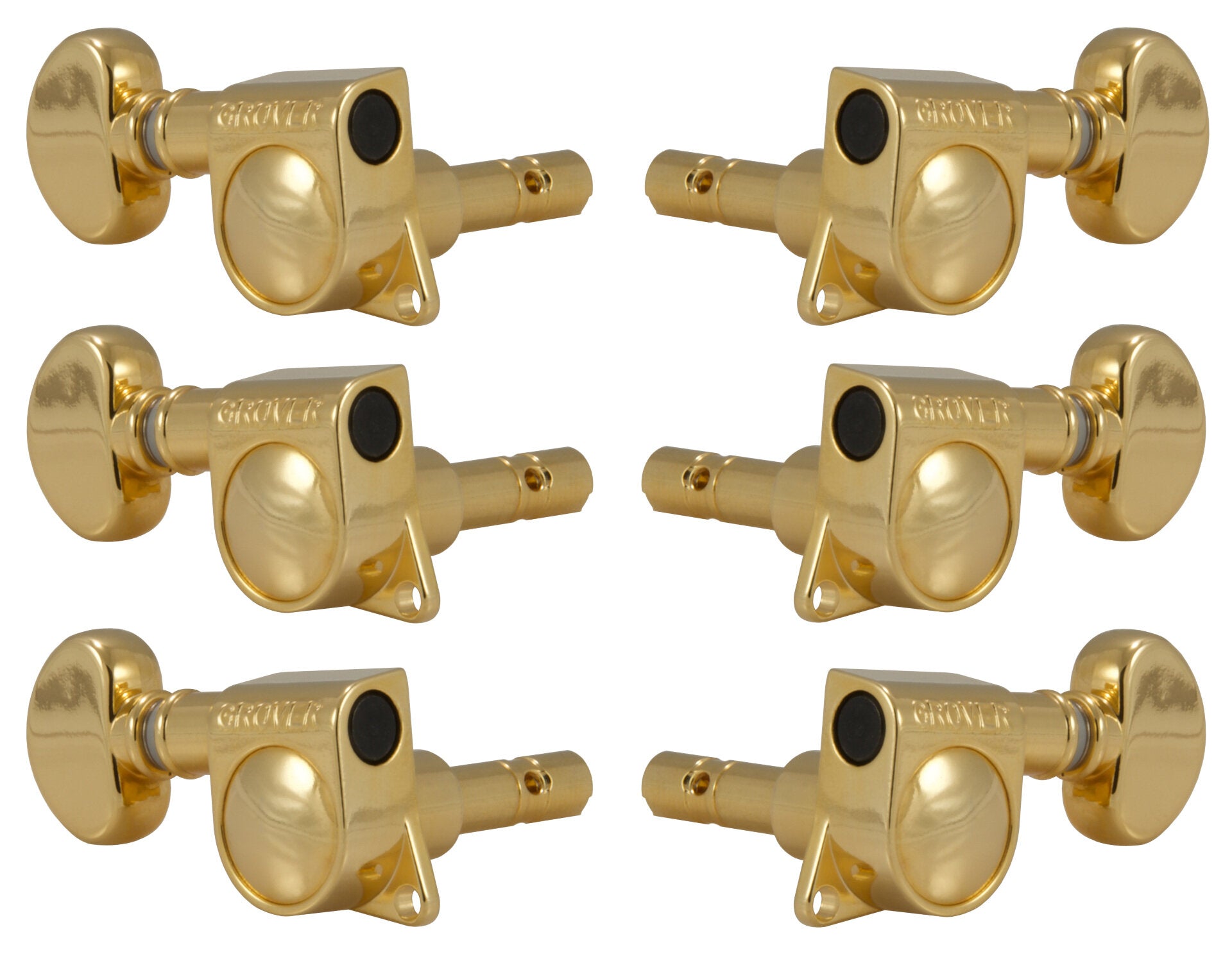 Grover 406G Mini Locking Rotomatics with Round Button - Guitar Machine  Heads, 3 + 3 - Gold