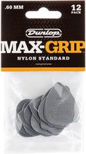 Load image into Gallery viewer, Dunlop 449P060 .60mm Max-Grip Nylon Standard Guitar Picks, 12-Pack-(6921109176514)