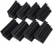 Charger l'image dans la galerie, 4 Pack of black Acoustic Studio Bass Traps foam panels for sound absorption and noise reduction in corners
