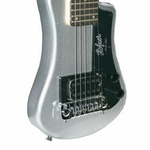Charger l'image dans la galerie, Hofner HCT-SH-SBT-O Shorty Travel Electric Guitar Metallic Silver with Gig Bag