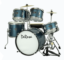 Charger l'image dans la galerie, De Rosa USA 5 piece 16" kid's junior drum set with birch wood shells and adjustable hardware