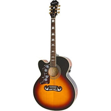 Load image into Gallery viewer, Epiphone J-200EC Studio Left-handed Acoustic-Electric Guitar - Vintage Sunburst-(7757740867839)