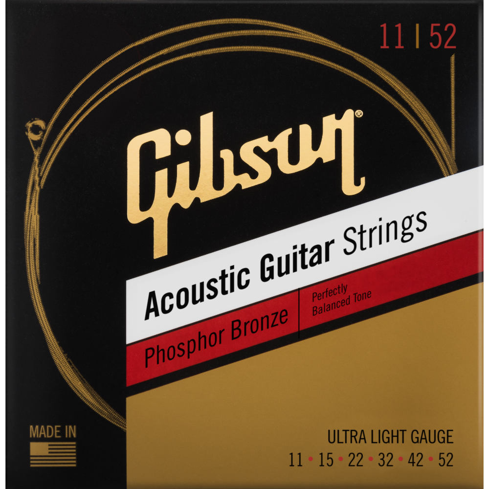 Gibson Phosphor Bronze Acoustic Strings - Ultra Light 11-52