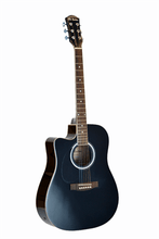 Load image into Gallery viewer, Glen Burton acoustic-electric guitar black dreadnought cutaway left handed