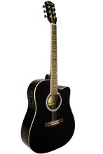 Load image into Gallery viewer, Glen Burton USA Deluxe acoustic electric guitar with cutaway in black finish