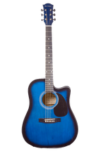Load image into Gallery viewer, Glen Burton USA Deluxe blue acoustic-electric guitar with cutaway and rosewood fretboard