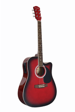 Load image into Gallery viewer, Glen Burton USA Deluxe acoustic electric guitar with cutaway in red sunburst finish