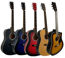 Load image into Gallery viewer, Huntington USA Cutaway Dreadnought acoustic guitars in multiple colors with steel strings and cutaway bodies for easy fret access.