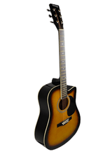Load image into Gallery viewer, Huntington USA Cutaway Dreadnought acoustic guitar full size steel string sunburst finish