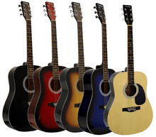 Load image into Gallery viewer, Huntington USA Dreadnought Guitar full size acoustic steel string guitars in various colors with chrome tuners and maple fingerboards