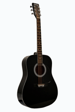 Load image into Gallery viewer, Huntington USA Dreadnought Guitar full-size black acoustic guitar with steel strings and gloss finish
