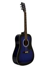 Load image into Gallery viewer, Huntington USA Dreadnought Guitar full-size blue steel string acoustic guitar with gloss finish and maple fingerboard