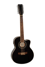 Charger l'image dans la galerie, De Rosa USA 12 string thin line acoustic electric guitar with cutaway black finish