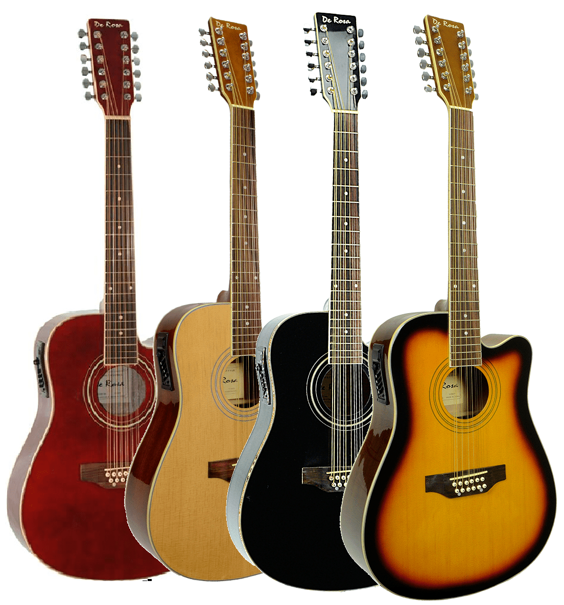De Rosa 12 String Cutaway Dreadnought Acoustic Electric Guitar