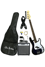 Load image into Gallery viewer, Glen Burton USA solid body 4-string electric bass guitar combo with amplifier and accessories bundle