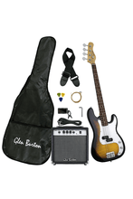 Load image into Gallery viewer, Glen Burton USA solid body 4-string electric bass guitar combo with amplifier, gig bag, strap, picks, cable, tuner, and extra strings