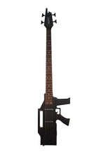 Load image into Gallery viewer, Glen Burton USA AK47 shaped 4-string electric bass guitar with anodized black hardware and rosewood fingerboard