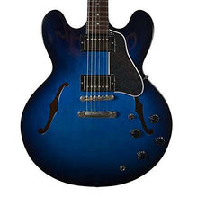 Load image into Gallery viewer, Glen Burton Memphis 335 style semi hollow body electric guitar in blue burst finish with maple body and rosewood fingerboard
